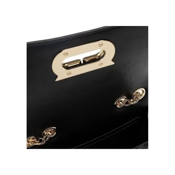 FERRAGAMO Gancini Quilted Leather Shoulder Bag Women Black Crossbody - Picture 4 of 4